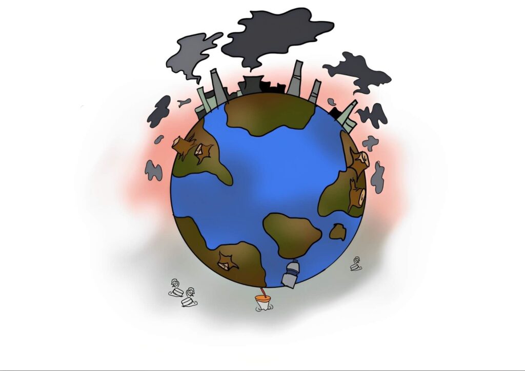 Ilustração de emissão de CO2