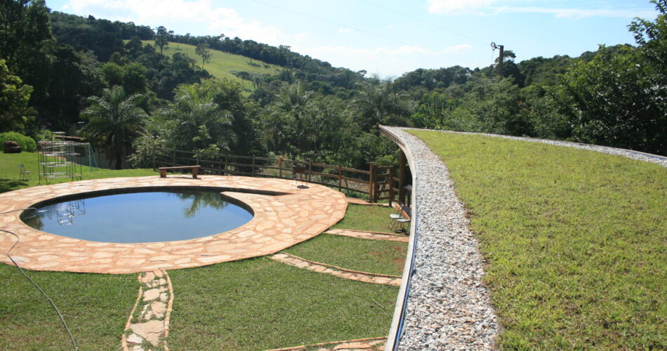 Teto Verde em área de lazer - Casa estrela - Obra Biohabitate